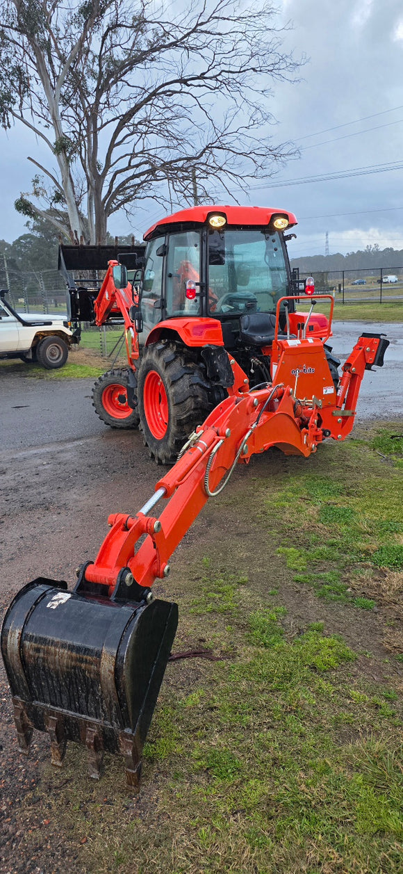 KIOTI NX6020 4WD HST CABIN TRACTOR, FEL, 4in1 & BACKHOE