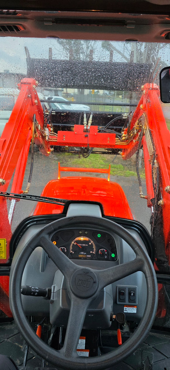 KIOTI NX6020 4WD HST CABIN TRACTOR, FEL, 4in1 & BACKHOE
