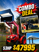 NEW KIOTI 53HP 4WD TRACTOR & 4in1 LOADER f/w CANOPY & FLAIL MOWER-1