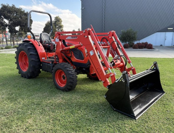 NEW KIOTI 53HP 4WD TRACTOR & 4in1 LOADER f/w CANOPY & FLAIL MOWER